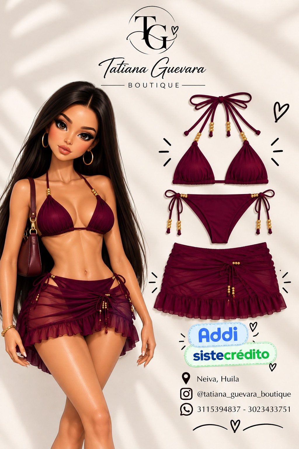 Diseño de Instagram de vestido de baño